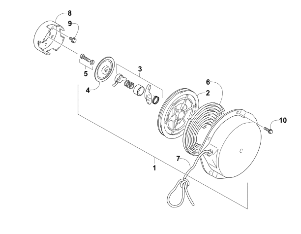 Parts Diagram for Arctic Cat 2016 XF 8000 HIGH COUNTRY 141 SNO PRO EARLY BUILD SNOWMOBILE RECOIL STARTER