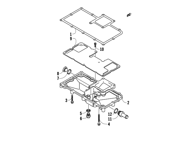 Parts Diagram for Arctic Cat 2008 TZ1 TOURING LXR SNOWMOBILE OIL PAN ASSEMBLY