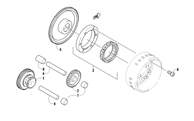 Parts Diagram for Arctic Cat 2009 Z1 TURBO LXR SNOWMOBILE STARTER CLUTCH ASSEMBLY