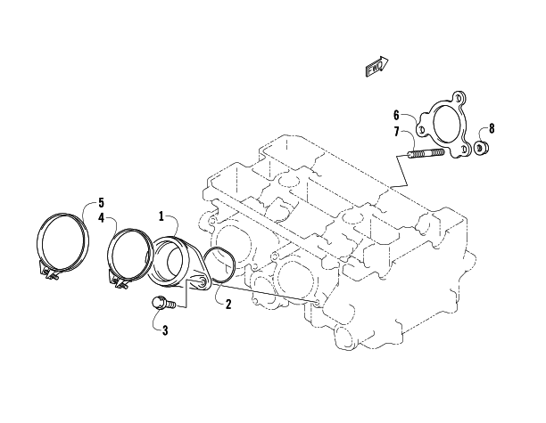 Parts Diagram for Arctic Cat 2007 JAGUAR Z1 1100 EFI SNOWMOBILE EXHAUST MANIFOLD GASKET/INTAKE FLANGE ASSEMBLY