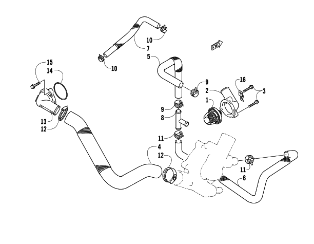 Parts Diagram for Arctic Cat 2007 JAGUAR Z1 EARLY BUILD SNOWMOBILE WATER HOSE ASSEMBLY