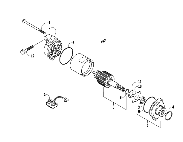 Parts Diagram for Arctic Cat 2007 JAGUAR Z1 1100 EFI SNOWMOBILE STARTER MOTOR ASSEMBLY