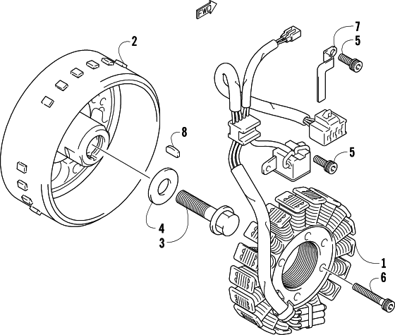 Parts Diagram for Arctic Cat 2007 JAGUAR Z1 EARLY BUILD SNOWMOBILE MAGNETO ASSEMBLY