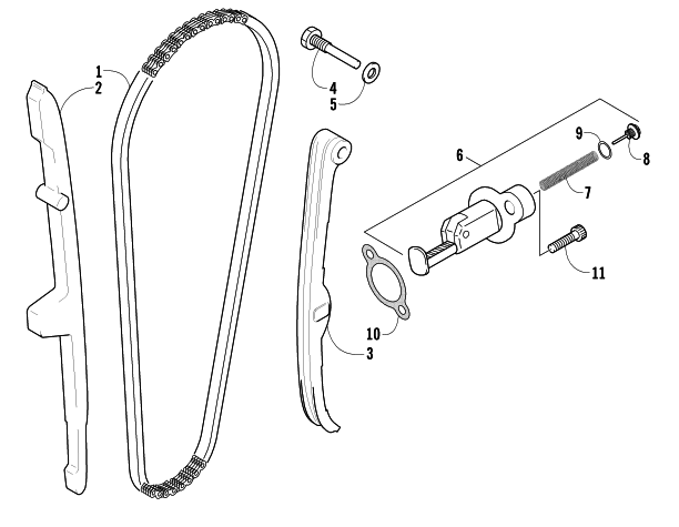 Parts Diagram for Arctic Cat 2005 400 AUTOMATIC TRANSMISSION 4X4 FIS ATV CAM CHAIN ASSEMBLY