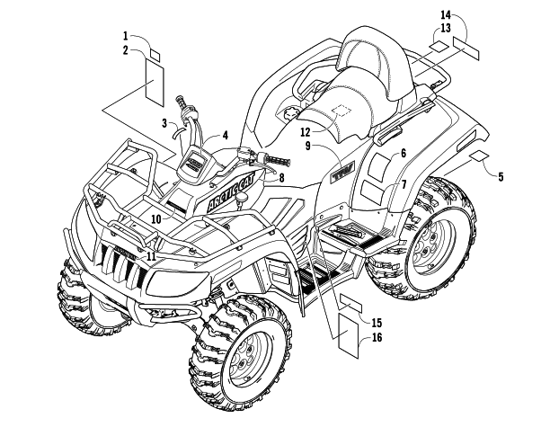 Parts Diagram for Arctic Cat 2007 400 AUTOMATIC TRANSMISSION 4X4 TRV ATV DECALS