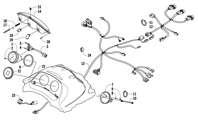 Parts Diagram for Arctic Cat 2007 PANTHER 660 TRAIL SNOWMOBILE HEADLIGHT, INSTRUMENTS, AND WIRING ASSEMBLIES