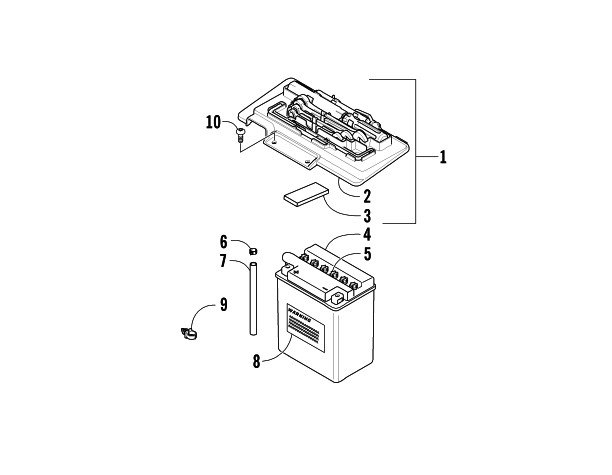 Parts Diagram for Arctic Cat 2007 700 EFI AUTOMATIC TRANSMISSION 4X4 FIS ATV BATTERY ASSEMBLY