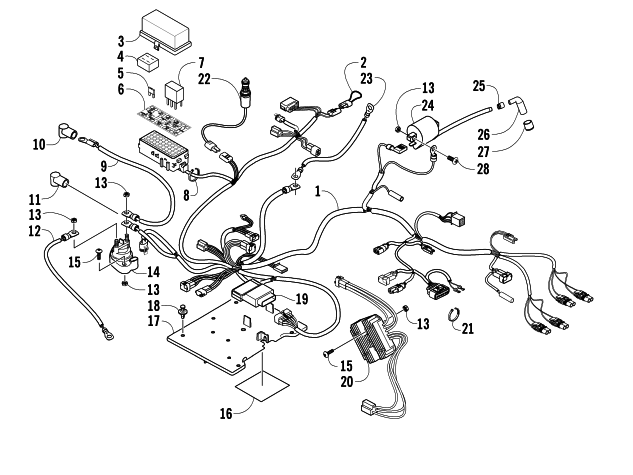 Parts Diagram for Arctic Cat 2007 500 MANUAL TRANSMISSION 4X4 FIS ATV WIRING HARNESS ASSEMBLY