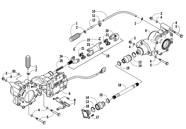 Parts Diagram for Arctic Cat 2006 700 AUTOMATIC TRANSMISSION 4X4 FIS SE ATV DRIVE TRAIN ASSEMBLY