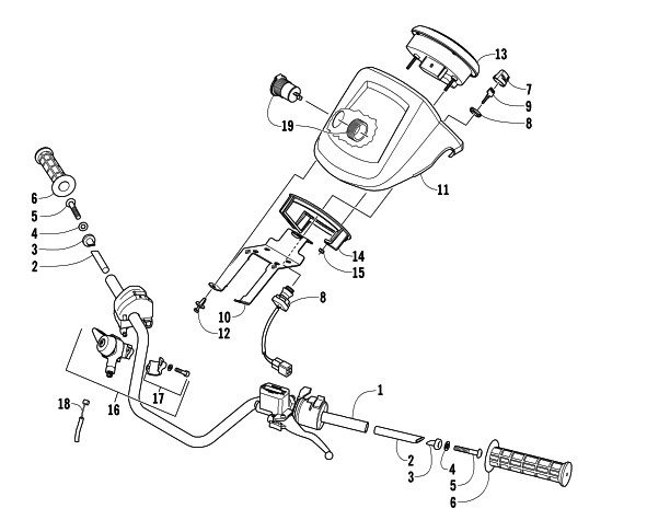 Parts Diagram for Arctic Cat 2006 700 AUTOMATIC TRANSMISSION 4X4 FIS SE ATV HANDLEBAR ASSEMBLY