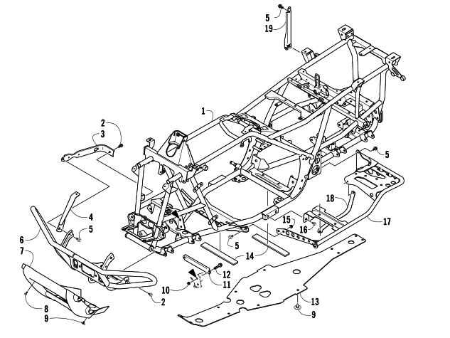 Parts Diagram for Arctic Cat 2007 650 H1 AUTOMATIC TRANSMISSION 4X4 TRV LE ATV FRAME AND RELATED PARTS