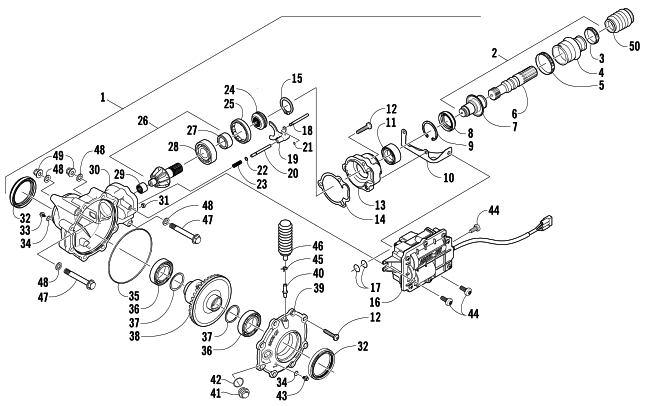 Parts Diagram for Arctic Cat 2007 400 AUTOMATIC TRANSMISSION 4X4 TRV ATV FRONT DRIVE GEARCASE ASSEMBLY