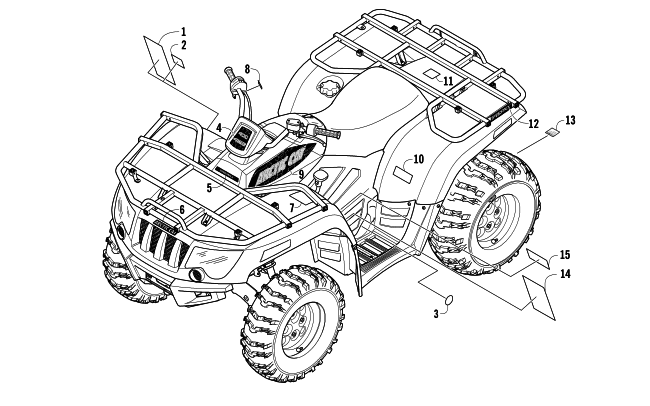 Parts Diagram for Arctic Cat 2007 400 MANUAL TRANSMISSION 4X4 FIS ATV DECALS