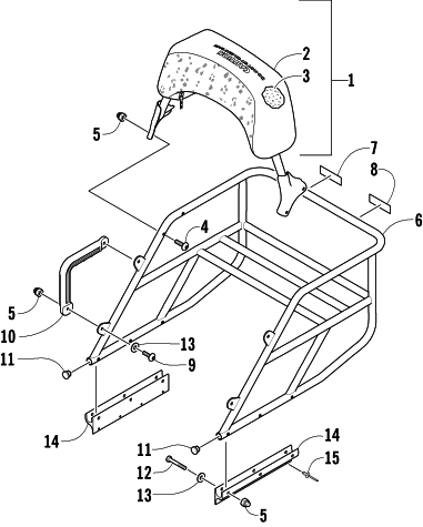 Parts Diagram for Arctic Cat 2007 PANTHER 660 TOURING SNOWMOBILE RACK AND BACKREST ASSEMBLY