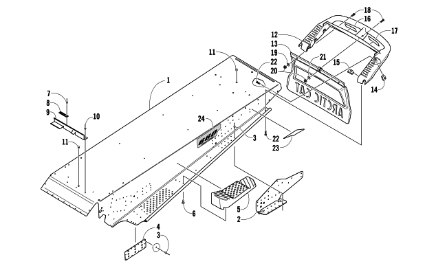 Parts Diagram for Arctic Cat 2007 PANTHER 660 TOURING SNOWMOBILE TUNNEL AND REAR BUMPER