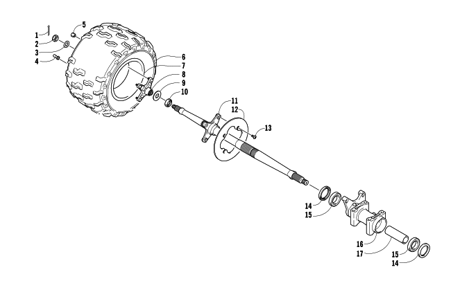 Parts Diagram for Arctic Cat 2007 400 DVX ATV RIGHT REAR WHEEL ASSEMBLY