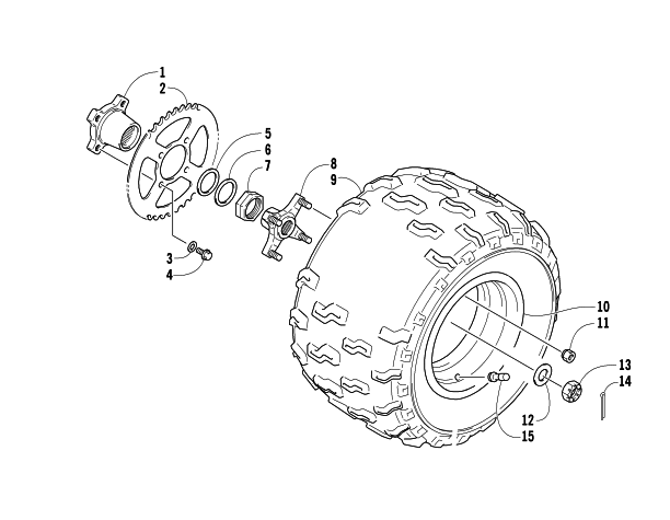 Parts Diagram for Arctic Cat 2007 400 DVX LIMITED EDITION ATV LEFT REAR WHEEL ASSEMBLY
