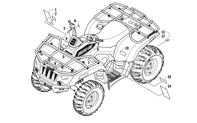 Parts Diagram for Arctic Cat 2007 400 AUTOMATIC TRANSMISSION 4X4 FIS ATV DECALS