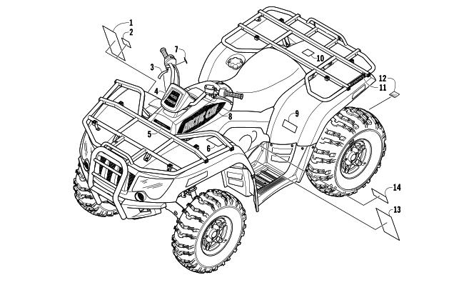 Parts Diagram for Arctic Cat 2007 400 AUTOMATIC TRANSMISSION 4X4 FIS LE ATV DECALS