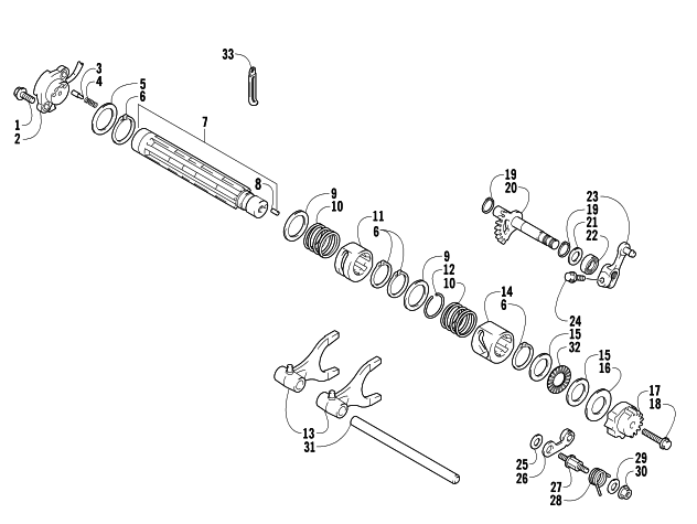 Parts Diagram for Arctic Cat 2009 500 4X4 AUTOMATIC ATV GEAR SHIFTING ASSEMBLY