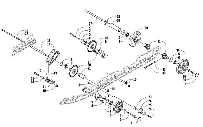 Parts Diagram for Arctic Cat 2007 PANTHER 660 TRAIL SNOWMOBILE IDLER WHEEL ASSEMBLY