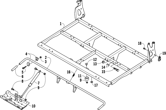 Parts Diagram for Arctic Cat 2007 650 H1 AUTOMATIC TRANSMISSION 4X4 TBX ATV TILT FRAME ASSEMBLY