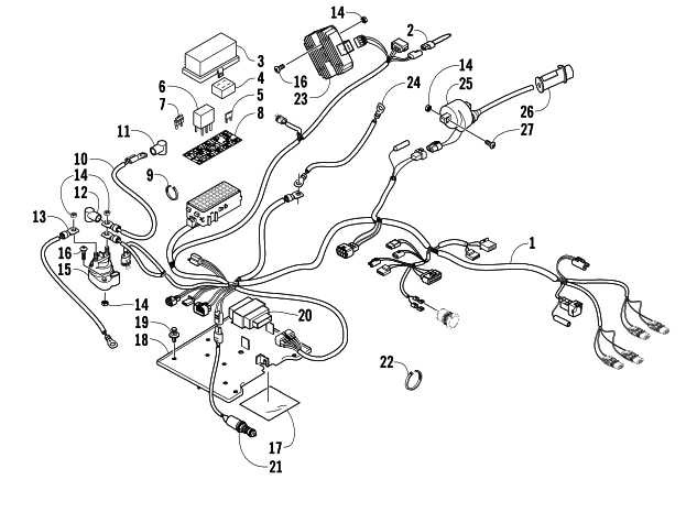 Parts Diagram for Arctic Cat 2007 650 H1 AUTOMATIC TRANSMISSION 4X4 TBX ATV WIRING HARNESS ASSEMBLY