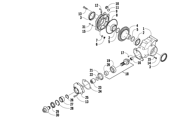 Parts Diagram for Arctic Cat 2008 400 AUTOMATIC TRANSMISSION 4X4 TRV ATV REAR DRIVE GEARCASE ASSEMBLY