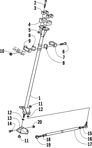 Parts Diagram for Arctic Cat 2007 Z 370 LX SNOWMOBILE STEERING POST ASSEMBLY
