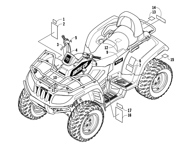 Parts Diagram for Arctic Cat 2007 650 H1 AUTOMATIC TRANSMISSION 4X4 TRV ATV DECALS