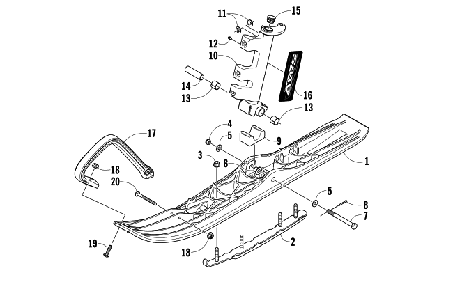 Parts Diagram for Arctic Cat 2008 T660 TOURING SNOWMOBILE SKI AND SPINDLE ASSEMBLY