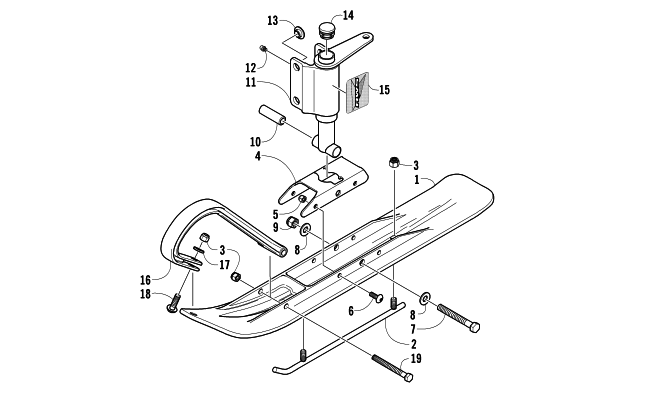 Parts Diagram for Arctic Cat 2007 AC 120 SNOWMOBILE SKI AND SPINDLE ASSEMBLY