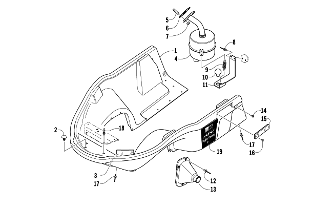 Parts Diagram for Arctic Cat 2007 AC 120 SNOWMOBILE BELLY PAN AND EXHAUST ASSEMBLIES