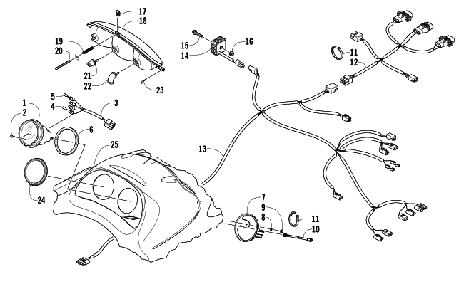 Parts Diagram for Arctic Cat 2007 Z 370 SNOWMOBILE HEADLIGHT, INSTRUMENTS, AND WIRING ASSEMBLIES