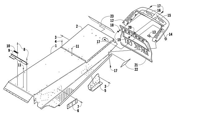 Parts Diagram for Arctic Cat 2007 Z 370 SNOWMOBILE TUNNEL AND REAR BUMPER