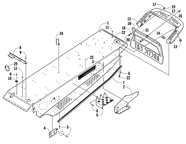 Parts Diagram for Arctic Cat 2007 T660 TURBO TRAIL LE SNOWMOBILE TUNNEL AND REAR BUMPER