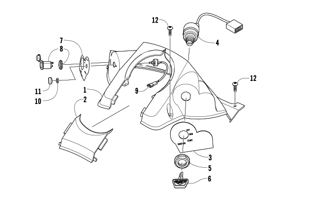 Parts Diagram for Arctic Cat 2007 T660 TURBO TOURING SNOWMOBILE CONSOLE AND SWITCH ASSEMBLY