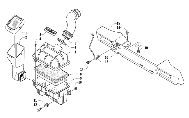 Parts Diagram for Arctic Cat 2007 T660 TURBO TRAIL LE SNOWMOBILE AIR SILENCER ASSEMBLY