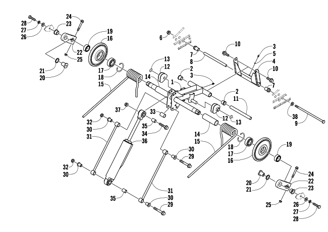 Parts Diagram for Arctic Cat 2007 T660 TURBO TRAIL LE SNOWMOBILE REAR SUSPENSION REAR ARM ASSEMBLY