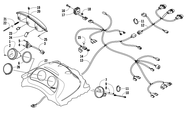 Parts Diagram for Arctic Cat 2007 Z 370 LX SNOWMOBILE HEADLIGHT, INSTRUMENTS, AND WIRING ASSEMBLIES