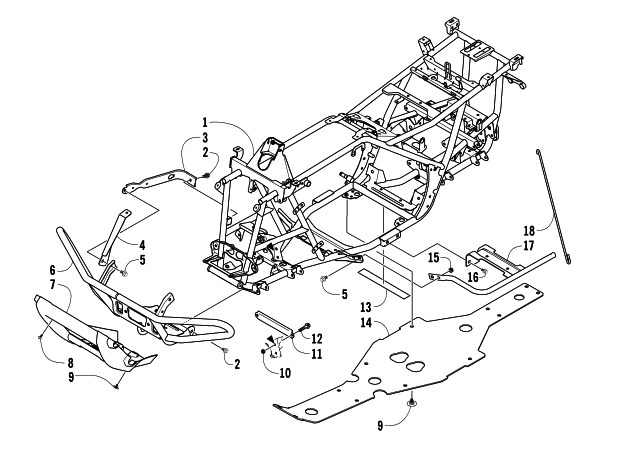 Parts Diagram for Arctic Cat 2007 650 H1 AUTOMATIC TRANSMISSION 4X4 FIS LE ATV FRAME AND RELATED PARTS