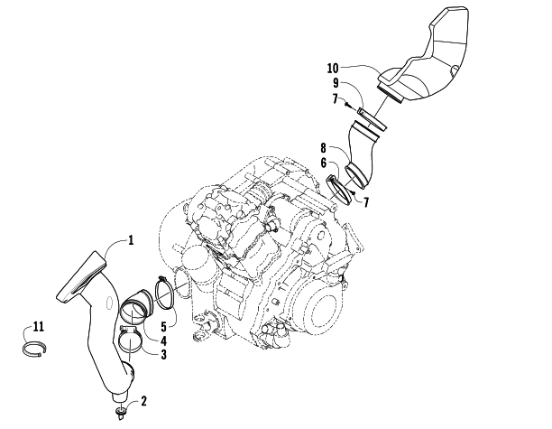 Parts Diagram for Arctic Cat 2007 650 H1 AUTOMATIC TRANSMISSION 4X4 TRV LE ATV CASE/BELT COOLING ASSEMBLY