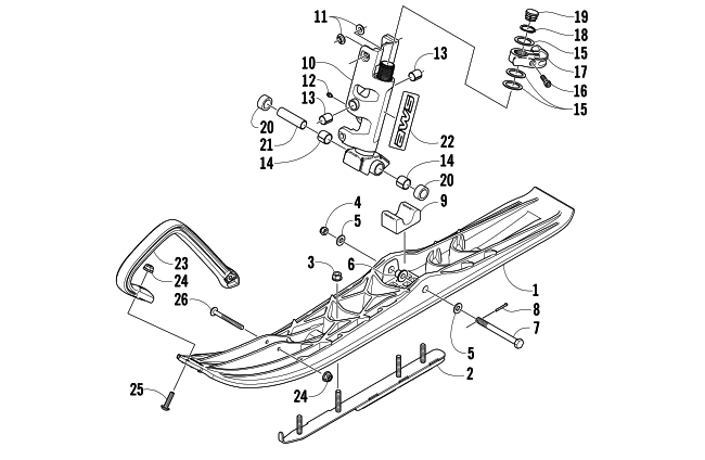 Parts Diagram for Arctic Cat 2007 CROSSFIRE 800 EFI SNOWMOBILE SKI AND SPINDLE ASSEMBLY