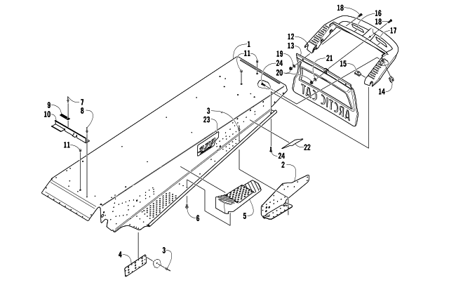 Parts Diagram for Arctic Cat 2007 PANTHER 370 SNOWMOBILE TUNNEL AND REAR BUMPER
