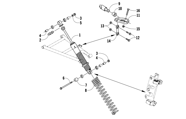 Parts Diagram for Arctic Cat 2007 CROSSFIRE 1000 EFI SNOWMOBILE SHOCK ABSORBER AND SWAY BAR ASSEMBLY