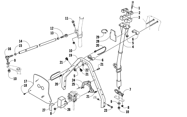 Parts Diagram for Arctic Cat 2007 CROSSFIRE 600 EFI SNOWMOBILE STEERING POST ASSEMBLY