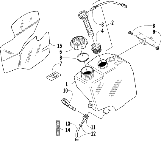 Parts Diagram for Arctic Cat 2007 PANTHER 370 SNOWMOBILE OIL TANK ASSEMBLY