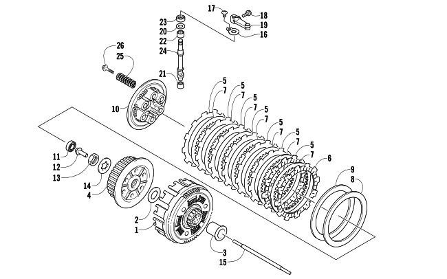 Parts Diagram for Arctic Cat 2006 400 DVX LIMITED EDITION ATV CLUTCH ASSEMBLY
