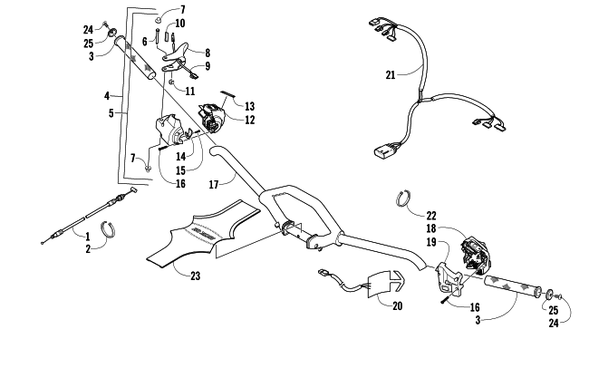 Parts Diagram for Arctic Cat 2007 M8 EFI 153 SNOWMOBILE HANDLEBAR AND CONTROLS