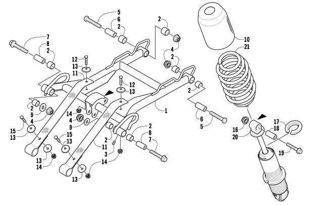 Parts Diagram for Arctic Cat 2007 CROSSFIRE 600 EFI SNOWMOBILE REAR SUSPENSION FRONT ARM ASSEMBLY